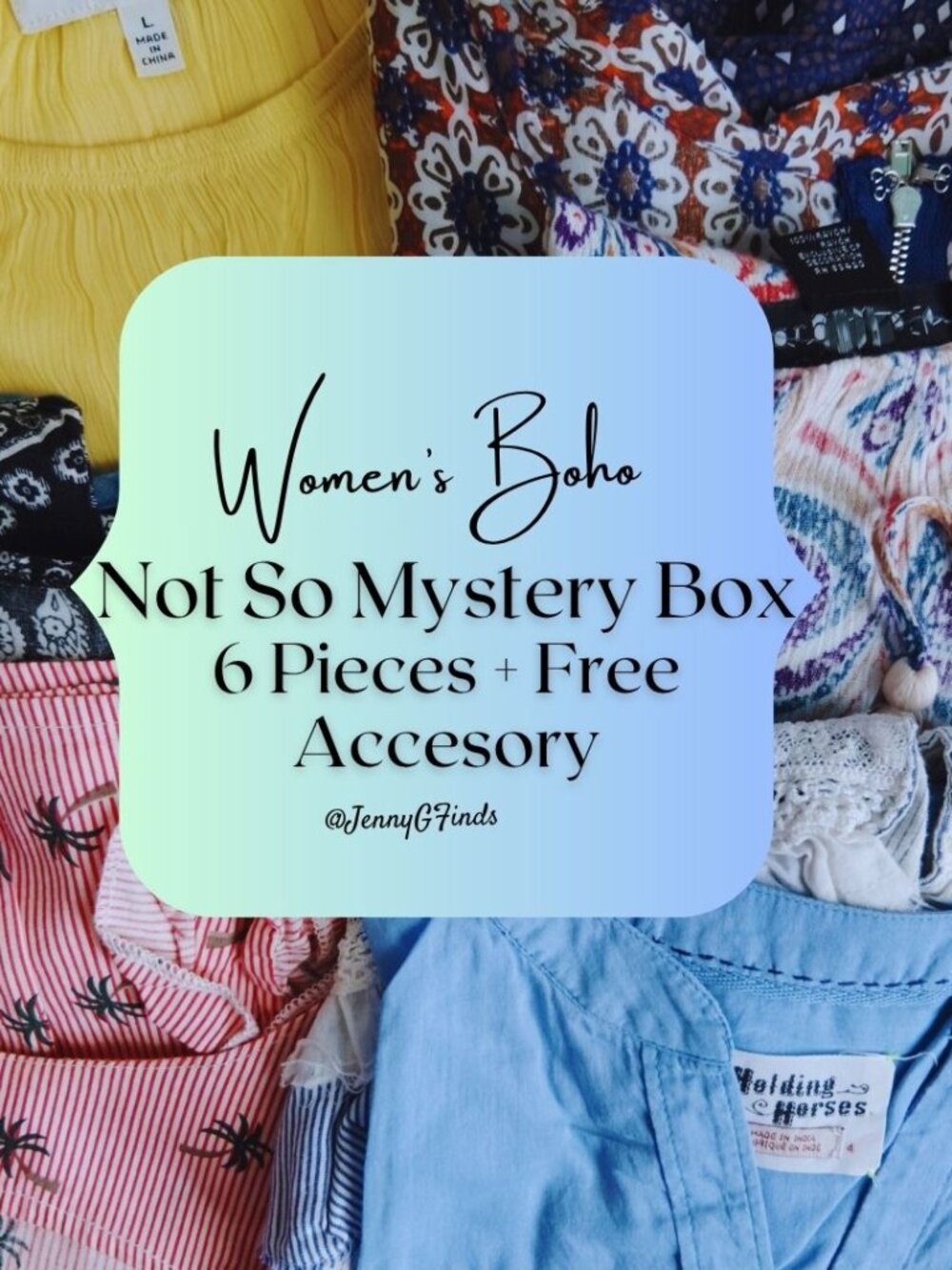 6 Pieces Womens Boho Vibes Style Apparel Not So Mystery Box